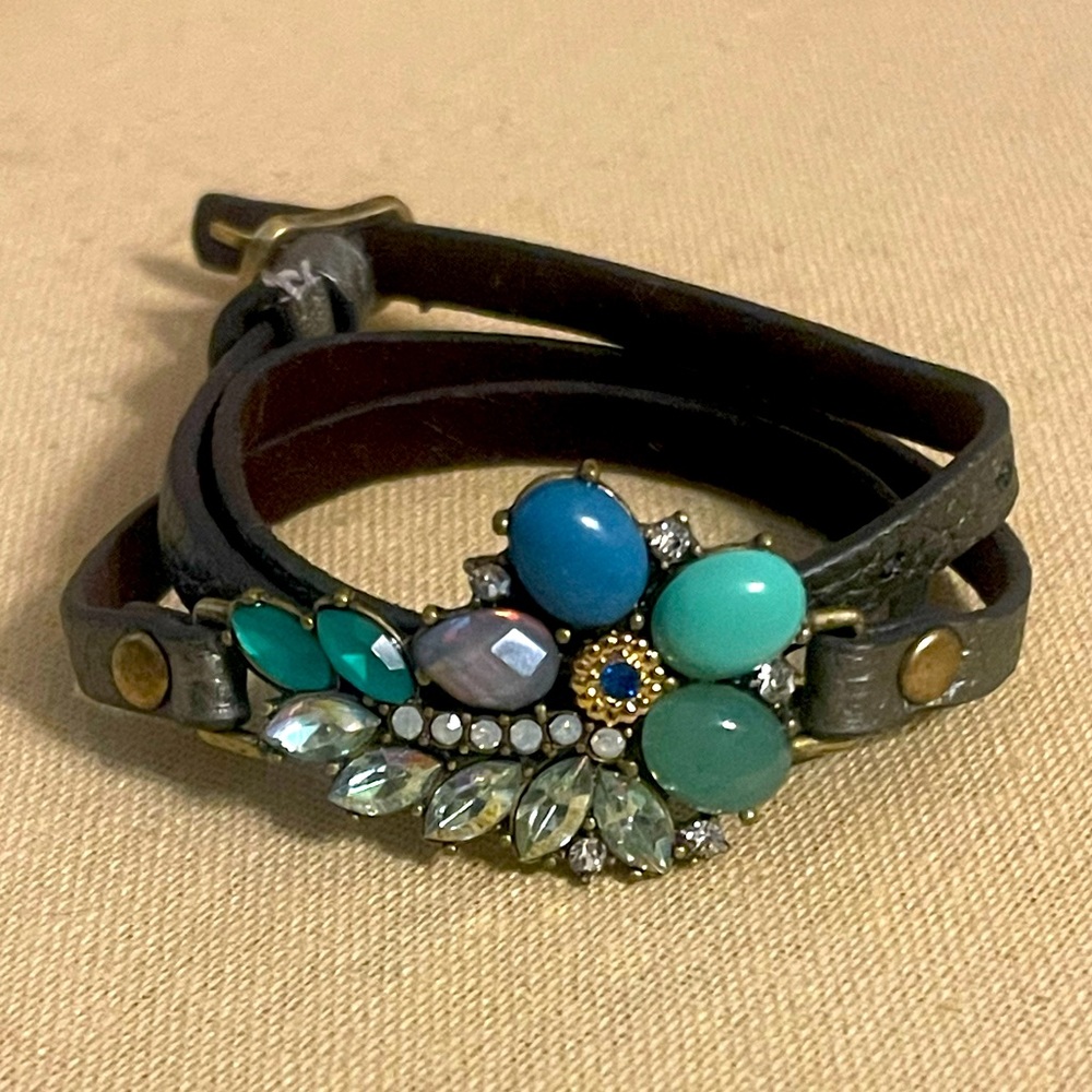 Seascape leather bracelet
